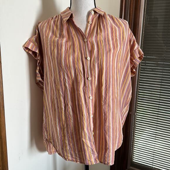Madewell | Central Shirt in Rainbow Stripe Size S - Picture 5 of 11